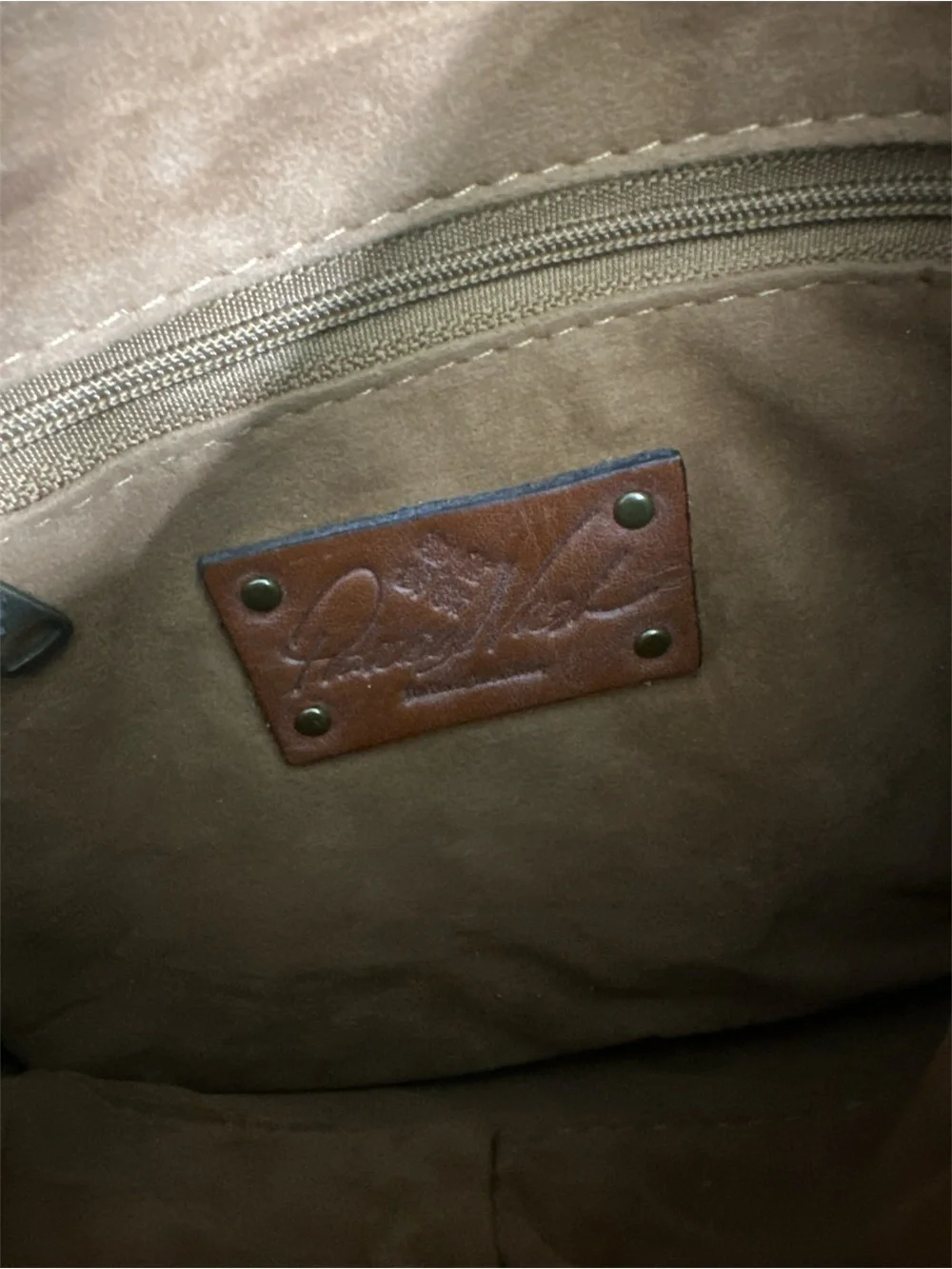 Patricia Nash Cassini Wristlet Leather Clutch in Brown with Embossed Medallion